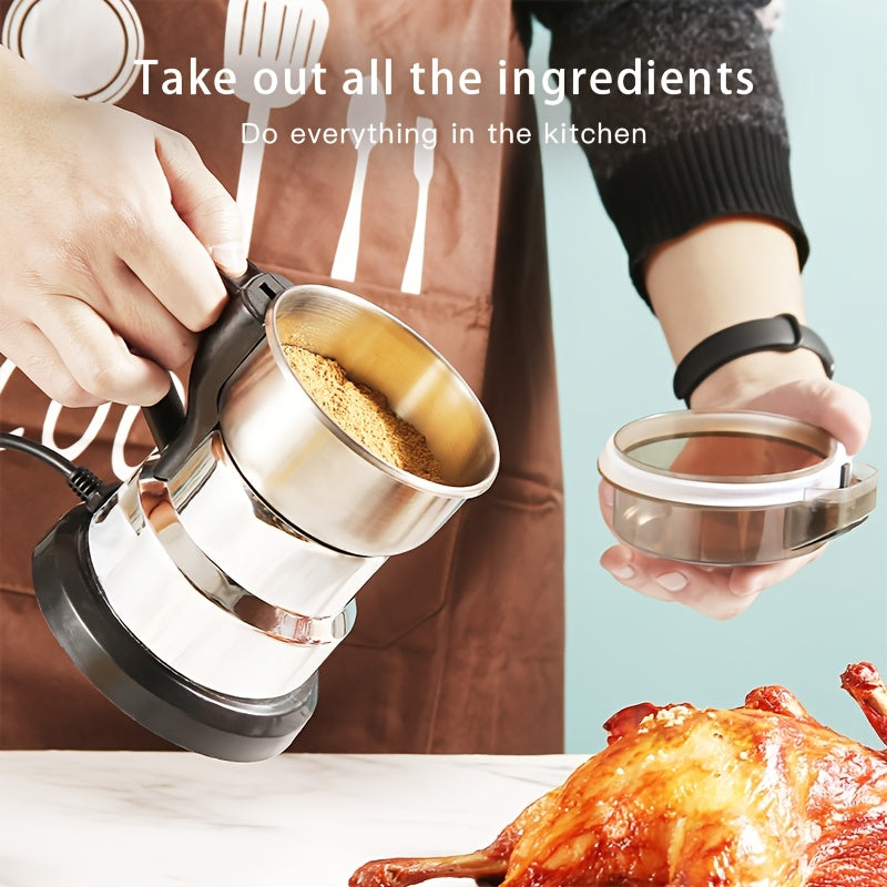 Electric Coffee and Grain Grinder 8-Blade Dry Spice Grinder with One-Button Start