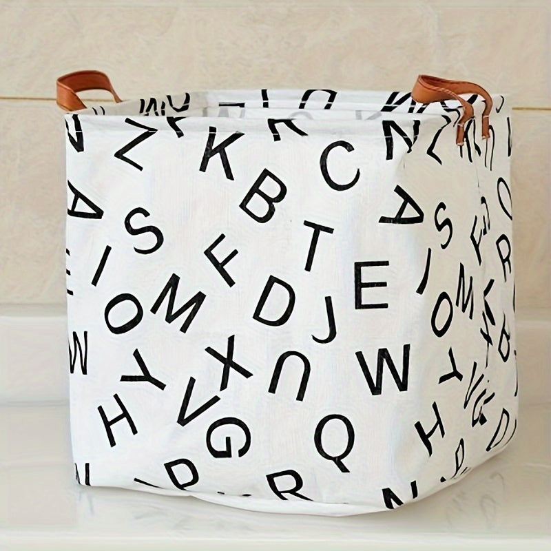 Printed Storage Cube Basket for Home Organization Cotton Linen Foldable Toy and Laundry Bin