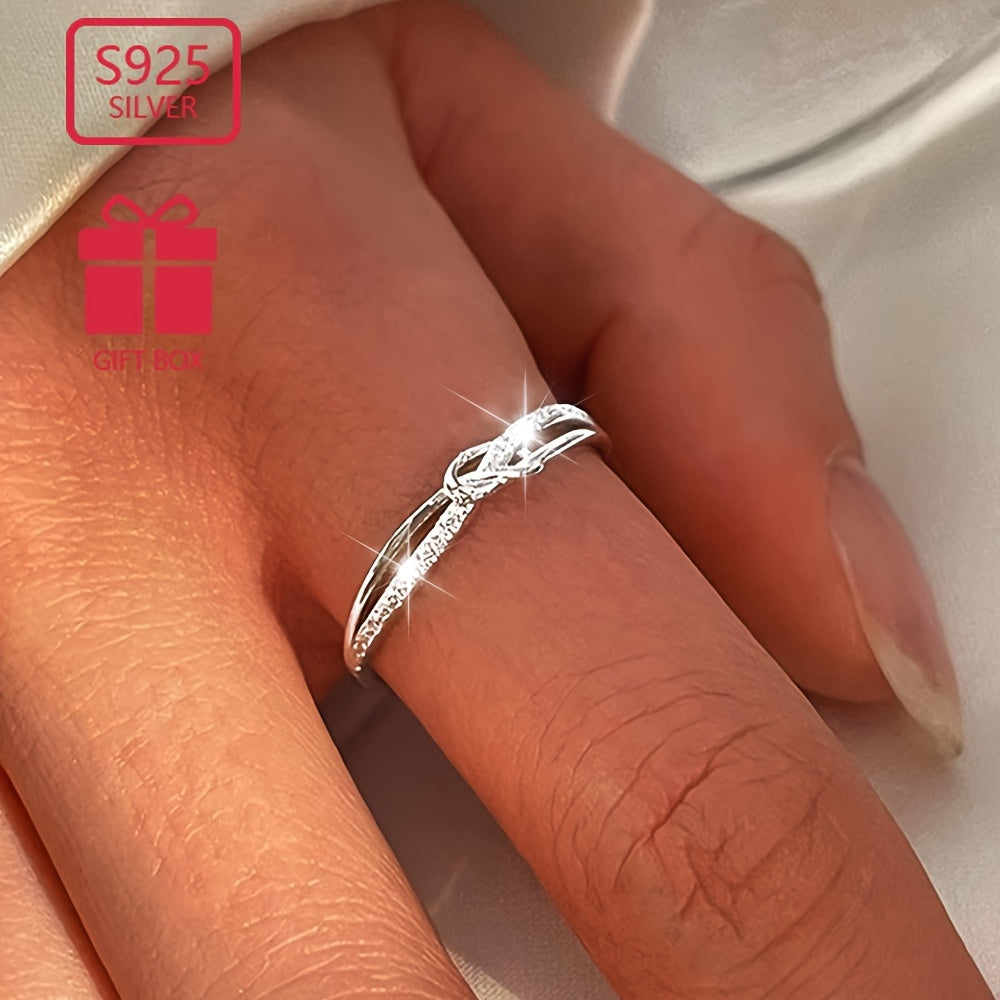 Women's Sterling Silver Ring with Starry Knot Rope Design Hypoallergenic Lightweight