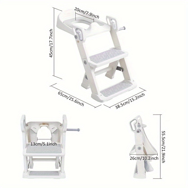 Children's Toilet Training Seat with Foldable Step Stool and Footstool