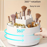 Rotating Makeup Organizer with 5 Compartments, Durable Plastic, Multi-Functional Storage