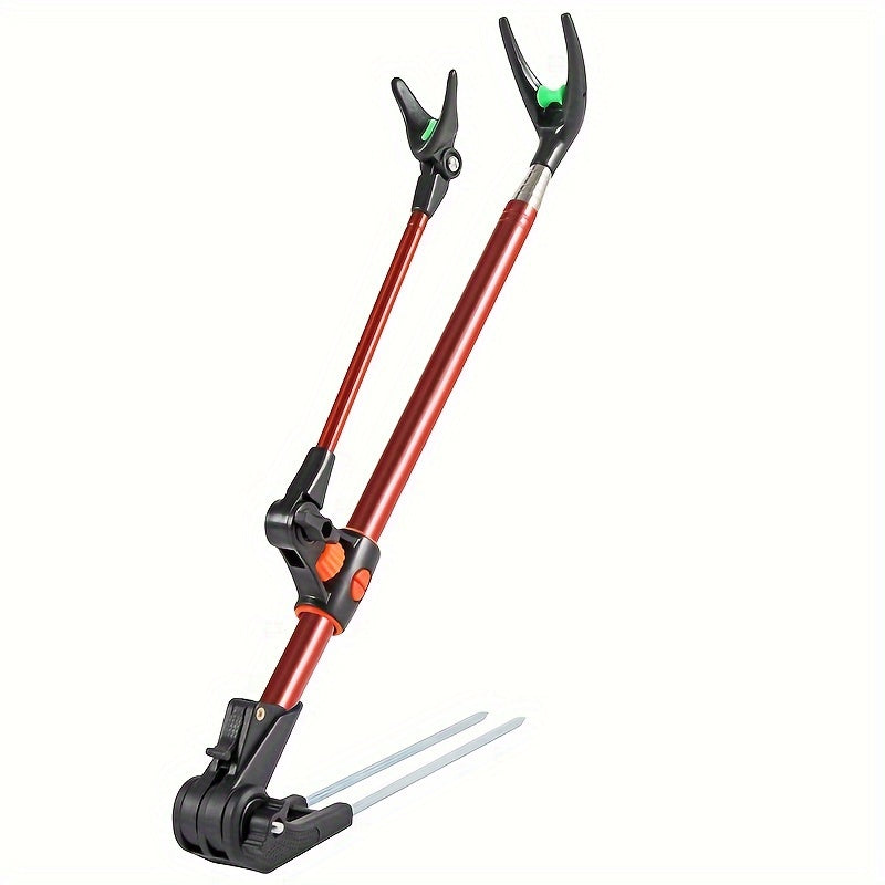 Adjustable Stainless Steel Fishing Rod Holder with Ground Spike Red or Blue