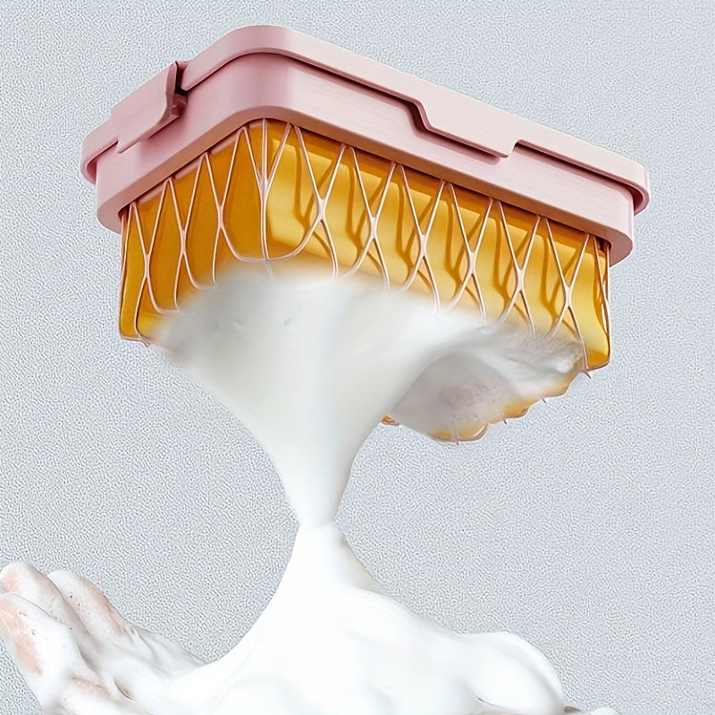 Mesh Surface Soap Dish for Bathroom, Durable Plastic, Lathering Design