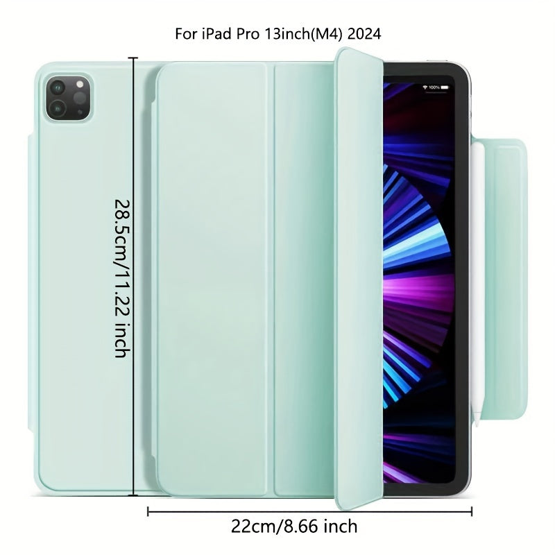 iPad Mini 6, Air 4/5, Pro 11 2022, Air 6 11inch 2024 uchun sun'iy charm aqlli qop. Qalam ushlagichi, kuchli magnit yopilishi va ultra ingichka dizayni bilan egiluvchan qattiq qopqoqni o'z ichiga oladi.