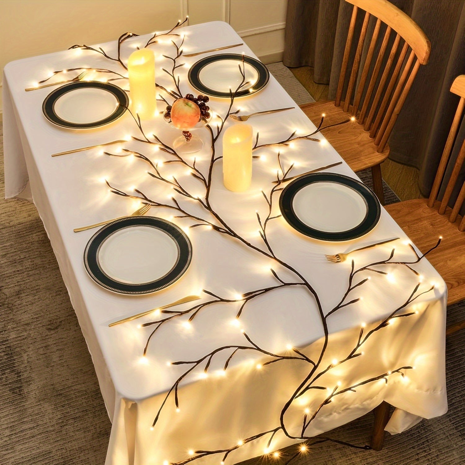 96LED Branch Twig String Lights USB Battery Operated 8 Modes Color Changing