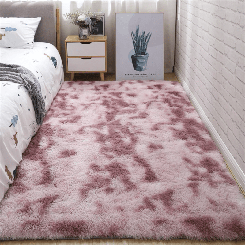 Fluffy Shag Area Rug for Bedroom Non-Slip Tie-Dye Pattern 31.5x62.99 Inches