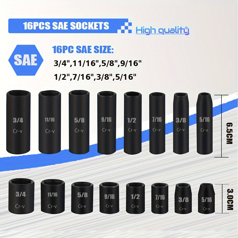 Juego de 50 piezas de barras de extensión de encendido SAE y métricas para trinquete y vasos de impacto