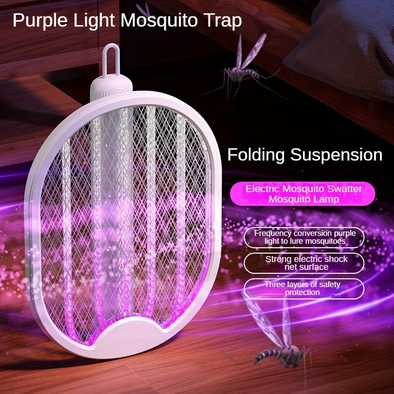 Складной электрический уничтожитель комаров с ультрафиолетовым светом, перезаряжаемый через USB, настенный убиватель мух