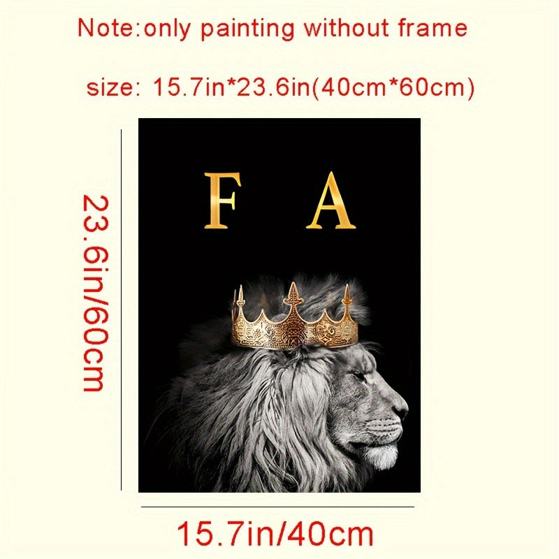 Conjunto de arte de pared en lienzo con temática moderna y abstracta de una familia de leones, 3 piezas, 15.7x23.6 pulgadas, sin marco, decoración para sala de estar