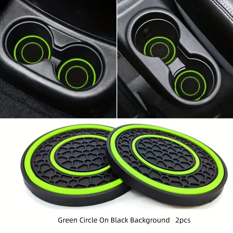 2 Pack Car Cup Holder Coasters Non-Slip Dustproof Interior Accessories