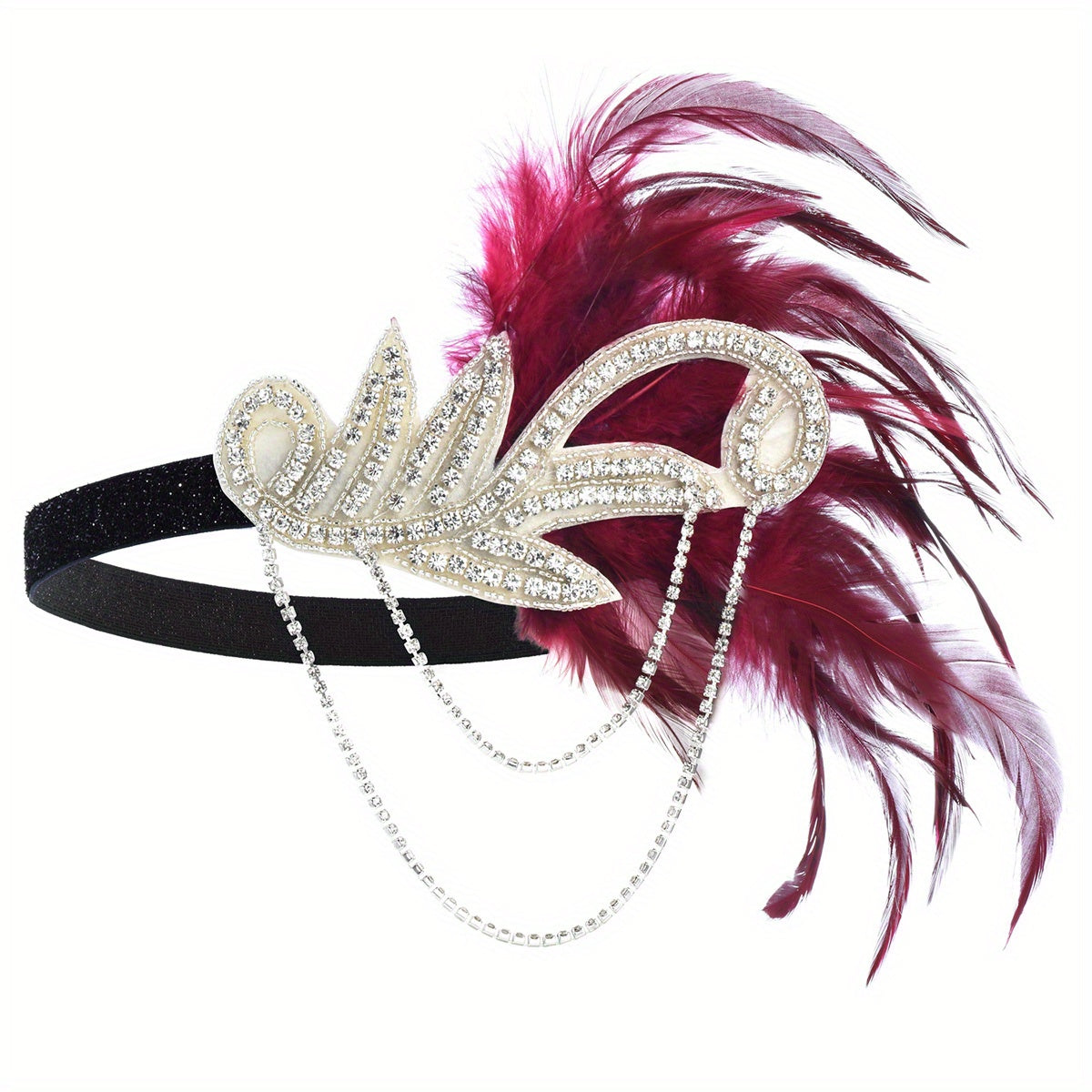 Faux Feather Headband for Women 1920s Style Hair Accessory for Parties Halloween Rave