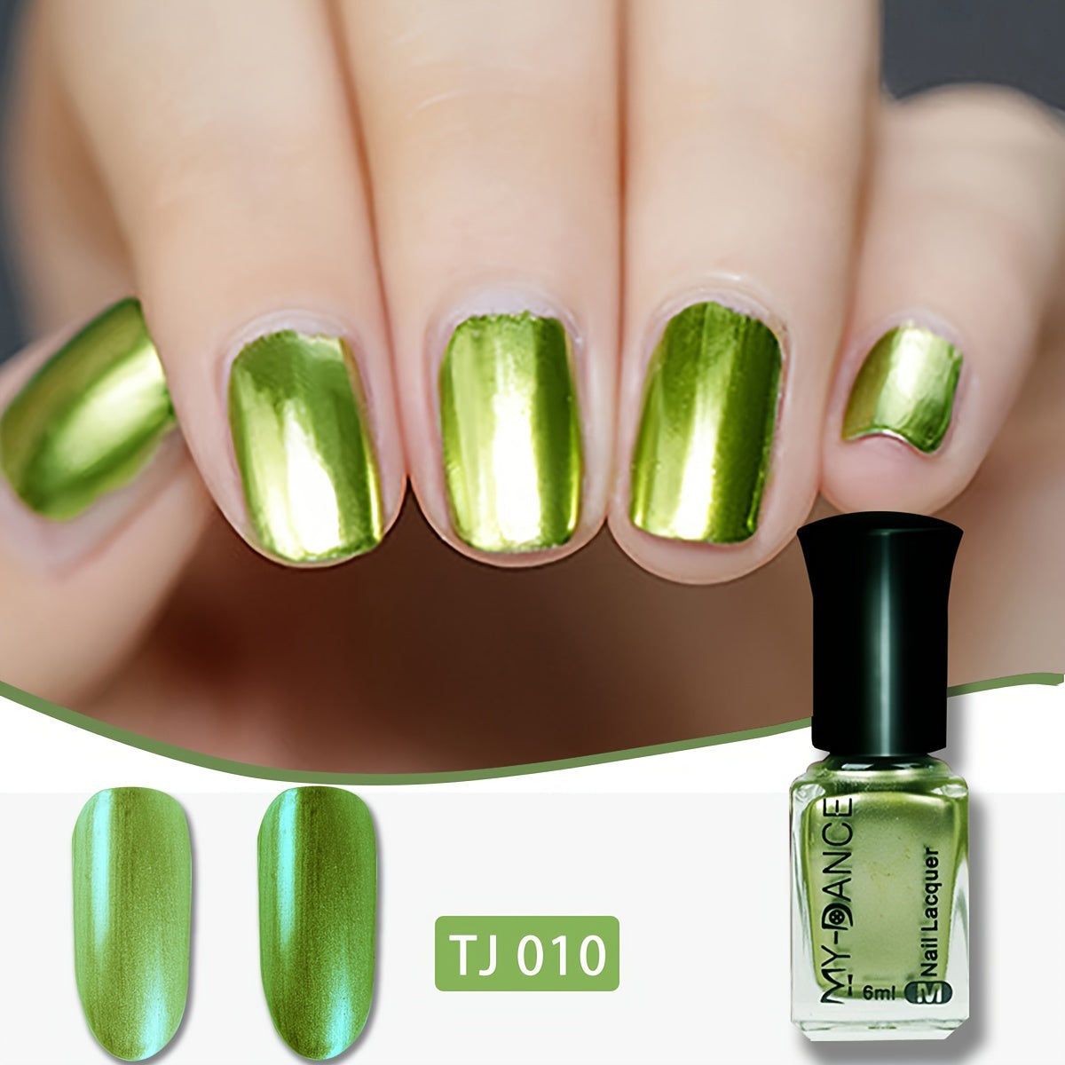 Women Metallic Black Nail Polish Quick-Dry Long-Lasting Glossy