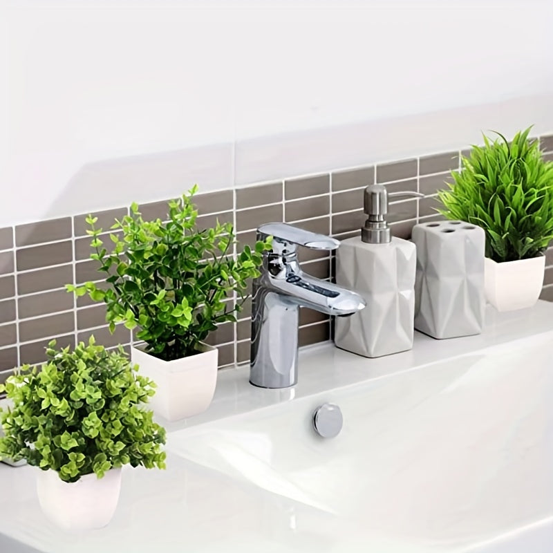 Set of 4 Artificial Eucalyptus Plants in White Planters Indoor Home Office Decor