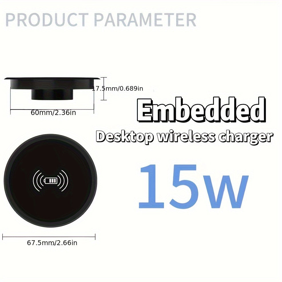 Furniture with Built-in Wireless Fast Charging 15W for Mobile Phones Compatible with QI Standard