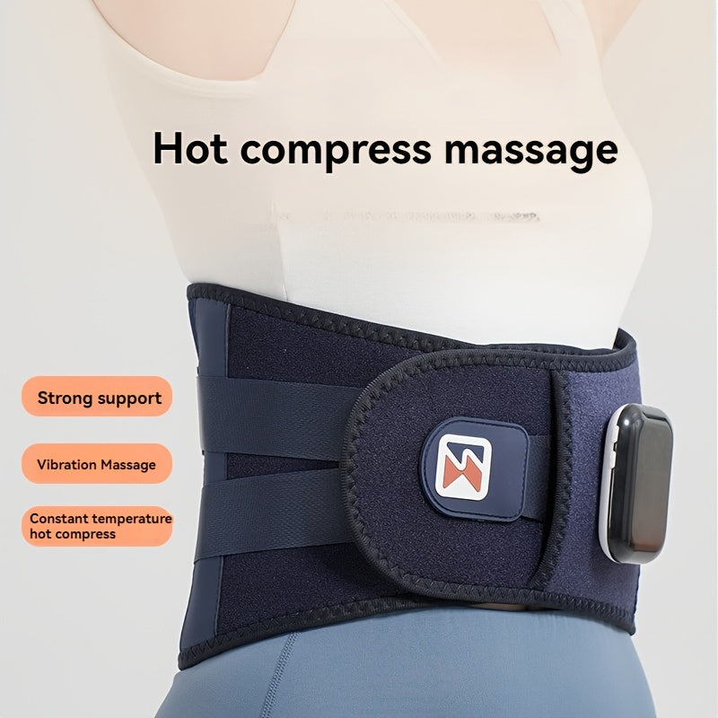 USB orqali zaryadlanadigan isitiladigan vibratsiyali bel kamar, 1800mAh litiy polimer batareya, simsiz LED displey, past orqa qo'llab-quvvatlash uchun magnit tugma va ishlash voltaji ≤36V - shaxsiy parvarish