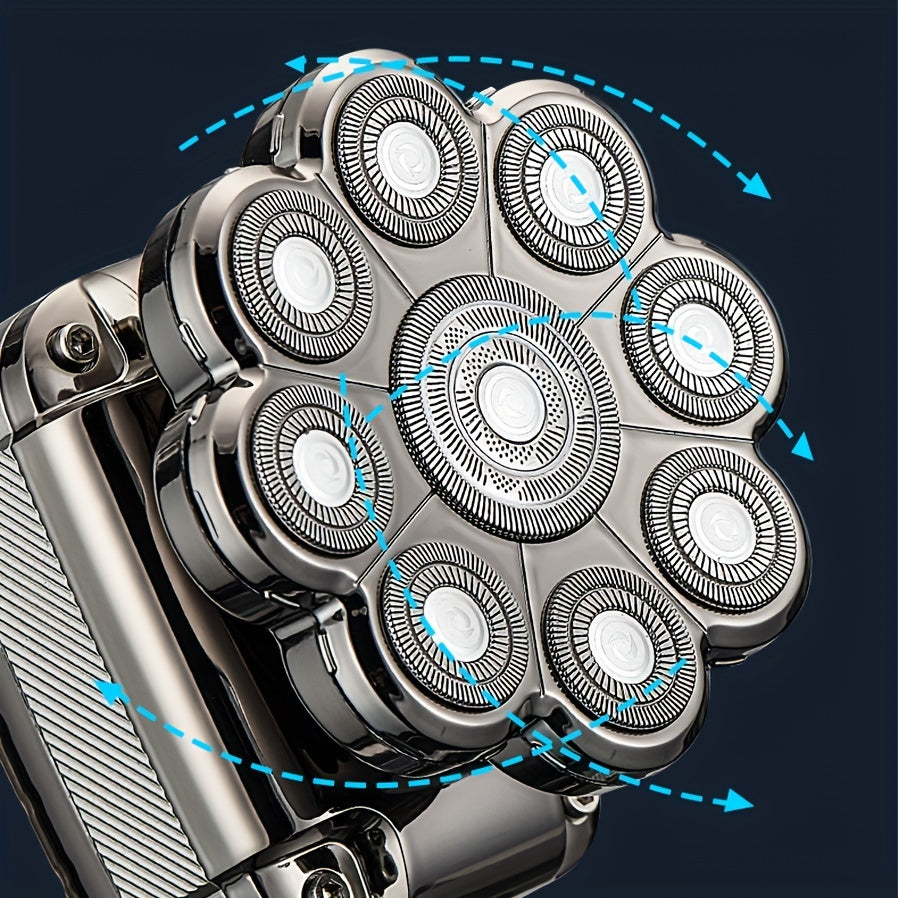 5-in-1 Elektr shaver erkaklar uchun, ajraladigan boshli, LCD displeyli soch kesgich, burun trimmeri, cho'tka, massajchi