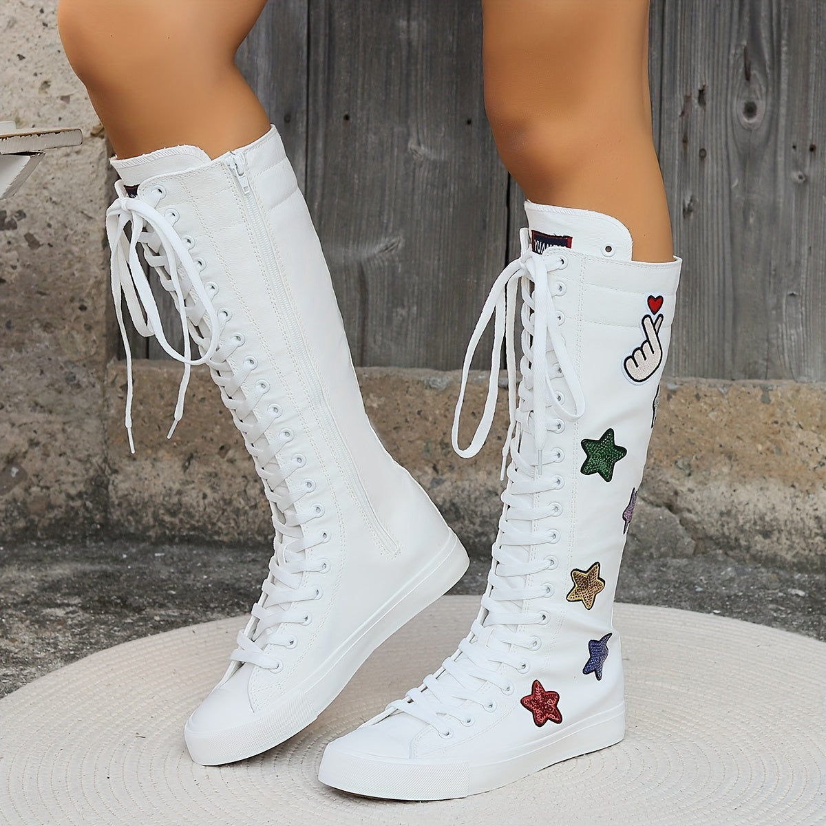 Women’s Canvas High-Top Boots with Zipper, Black, All-Season Comfort