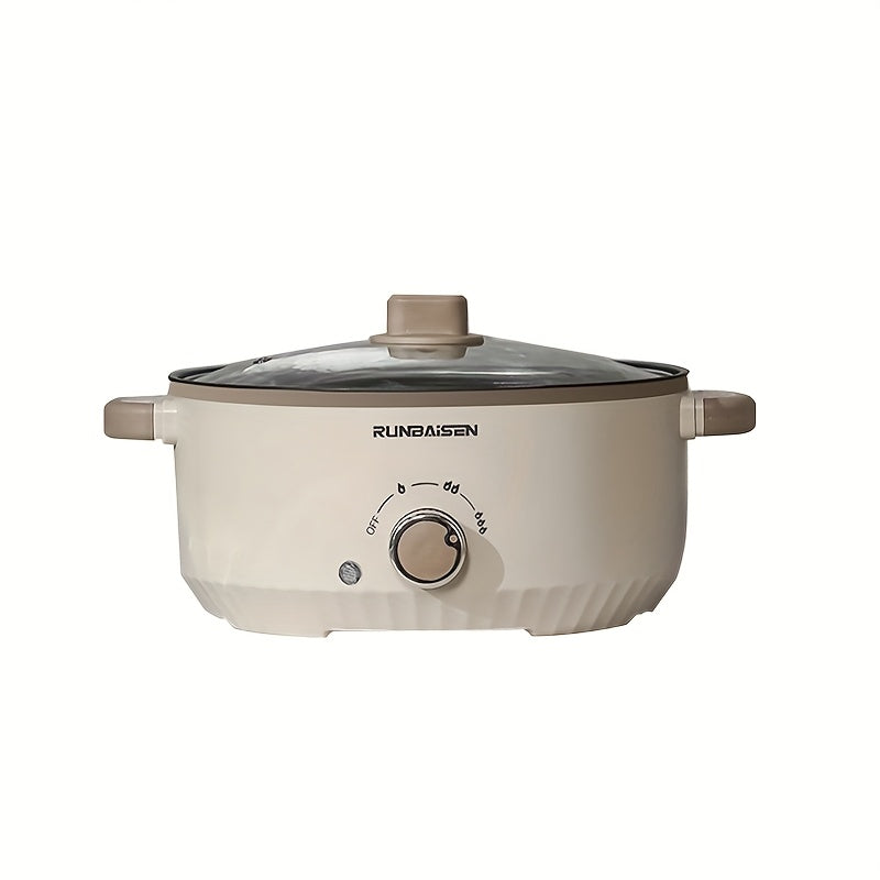 Electric Portable Pot Non-Stick Stir-Fry Steamer 3-Power Control Stainless Steel