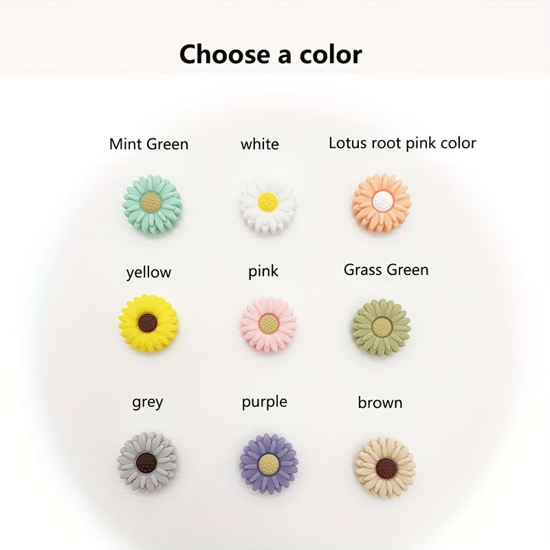 Personalized Name Keychain with Daisy Silicone Bead and Letters for Backpacks and Gifts