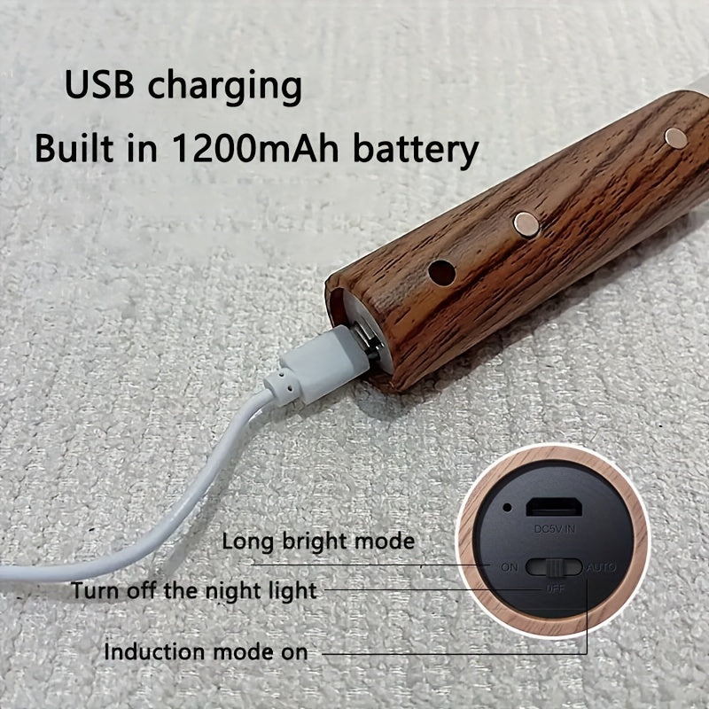 Wireless Motion Sensor Night Light with Magnetic Wall Mount and USB Rechargeable LED for Stairs Walls and Hallways