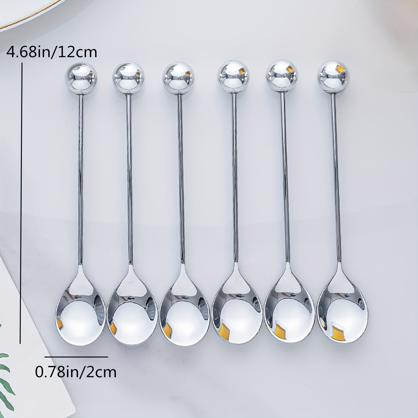 Golden and Silver Round Dessert Spoons for Coffee Cake and Snacks