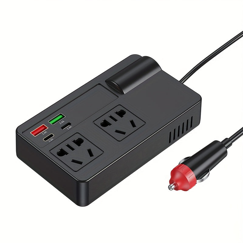 200W автомобильный инвертор питания 12V/24V в 220V с USB PD быстрой зарядкой, компактный