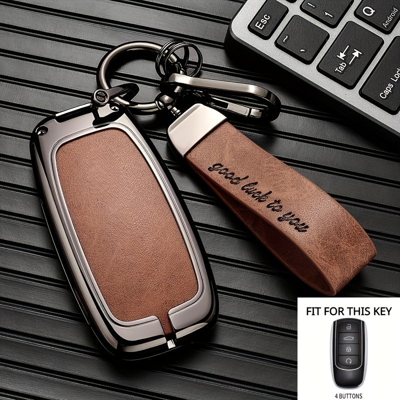 Premium Zinc Alloy Key Case for Car Keychain Accessories in Silver