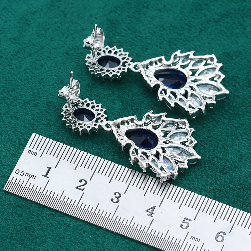 Ayollar uchun zargarlik buyumlari to'plami, 5 ta, platina qoplangan mis, sun'iy zirkon bilan, to'y va maxsus tadbirlar uchun