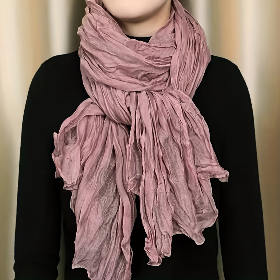 Ayollar uchun toʻliq rangli jun shalvar, qulay, katta toʻqilgan sharf, kuz-qish mavsumiga moʻljallangan, zamonaviy