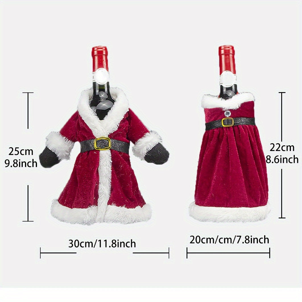 Christmas Red Wine Bottle Cover with Leak-Proof Travel Case and Cute Polyester Sweater Design