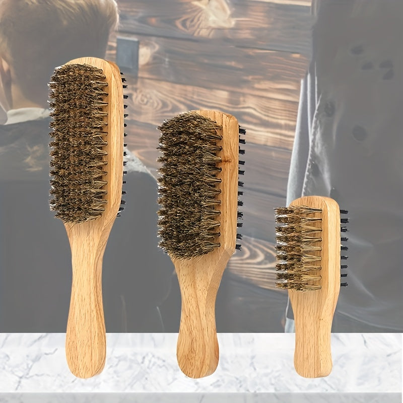 Men Wood Double Sided Beard Brush Comb Styling Hair Tool