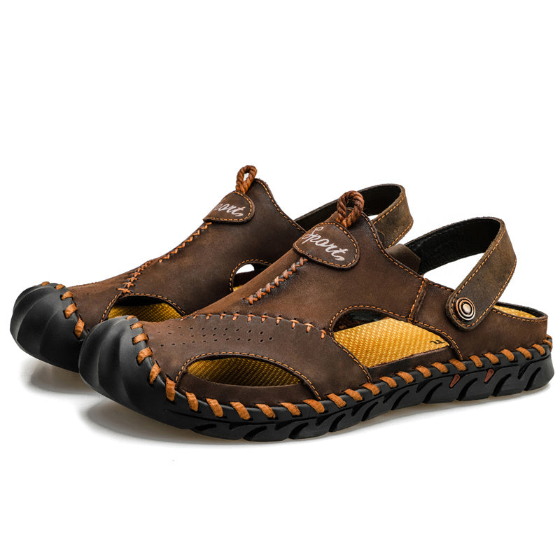 Hand-Stitched Durable Summer Sandals with Rubber Soles for Casual Street Wear
