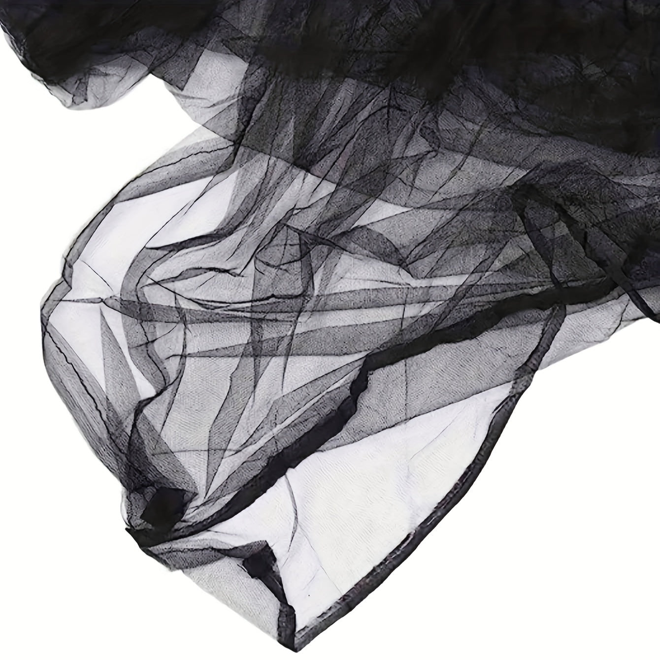 Black Dome Mosquito Net for Single Double Queen Beds with Lace Trim