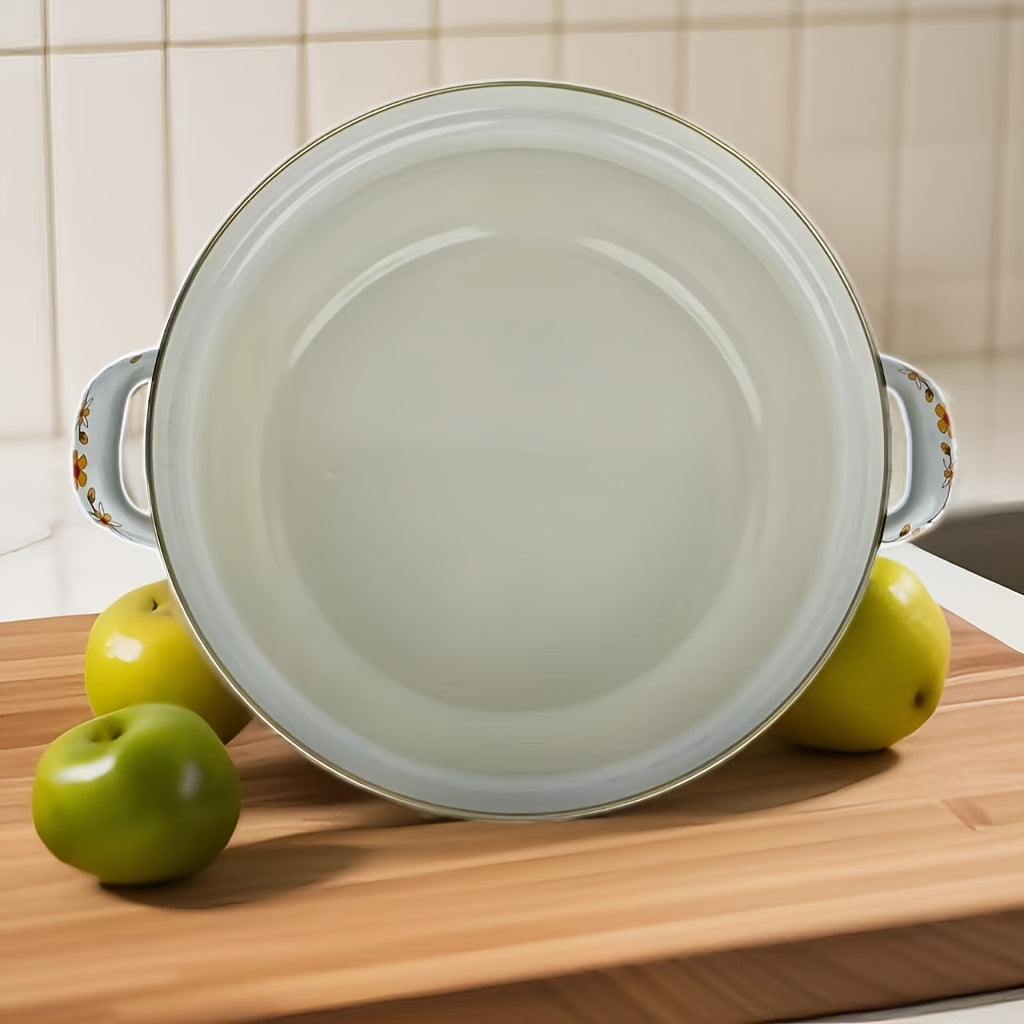 Katta Hajmli Emal Qozon - Sho'rva va Kasha uchun Mukammal, Ko'p Maqsadli va Tozalash Oson, Yorqin Ranglar Bilan, Ideal Oshxona Aksessuar