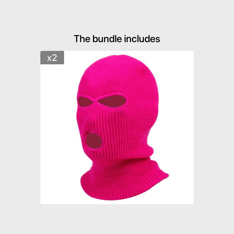 3-Hole Knitting Ski Mask Winter Face Cover for Cold Weather Riding