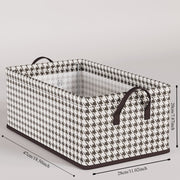Foldable Storage Basket with Handles Geometric Non-Woven Fabric for Bedroom Living Room Laundry