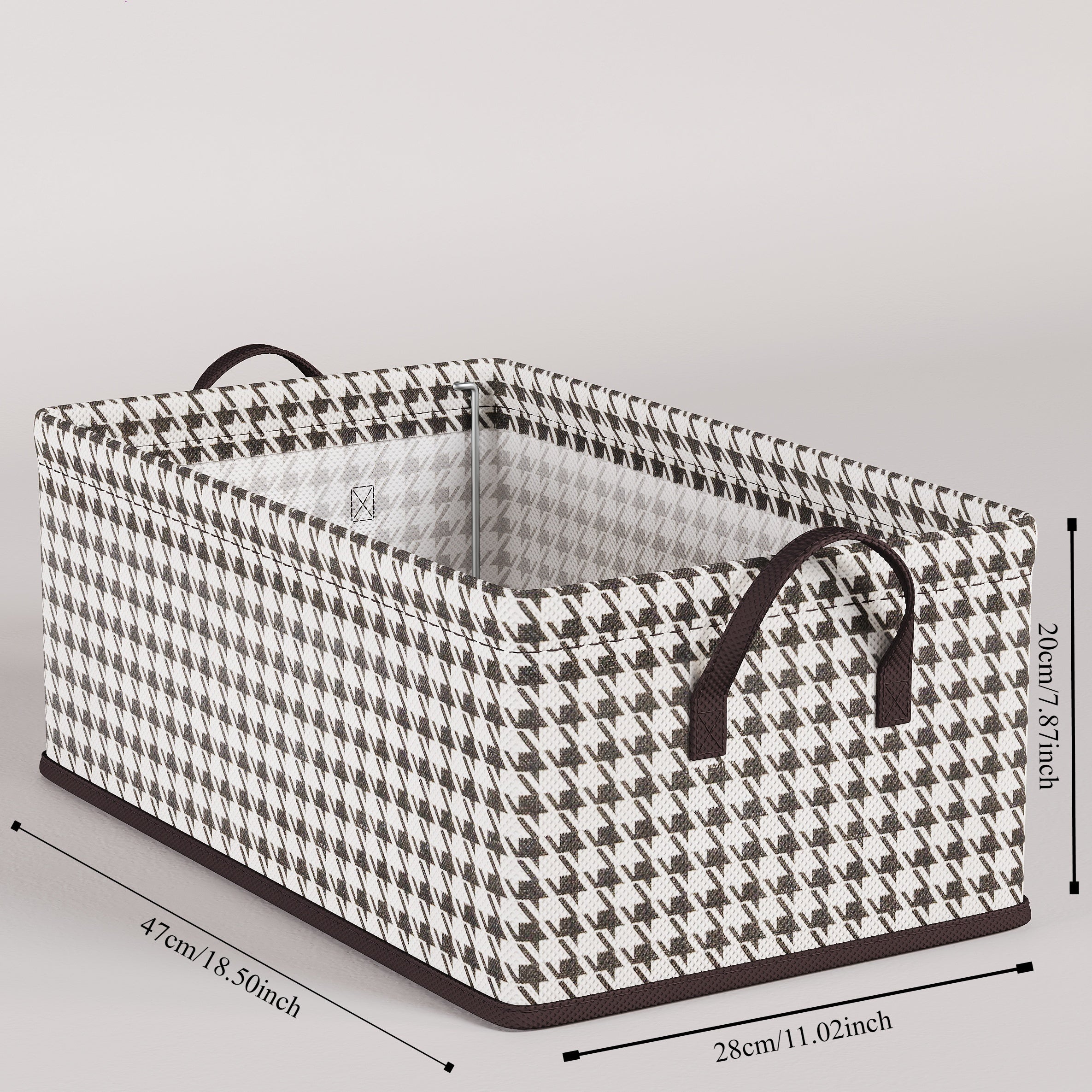 Foldable Storage Basket with Handles Geometric Non-Woven Fabric for Bedroom Living Room Laundry