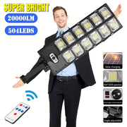 Super Bright 504 LED Solar Street Light with Motion Sensor and 3 Modes for Outdoor Garden