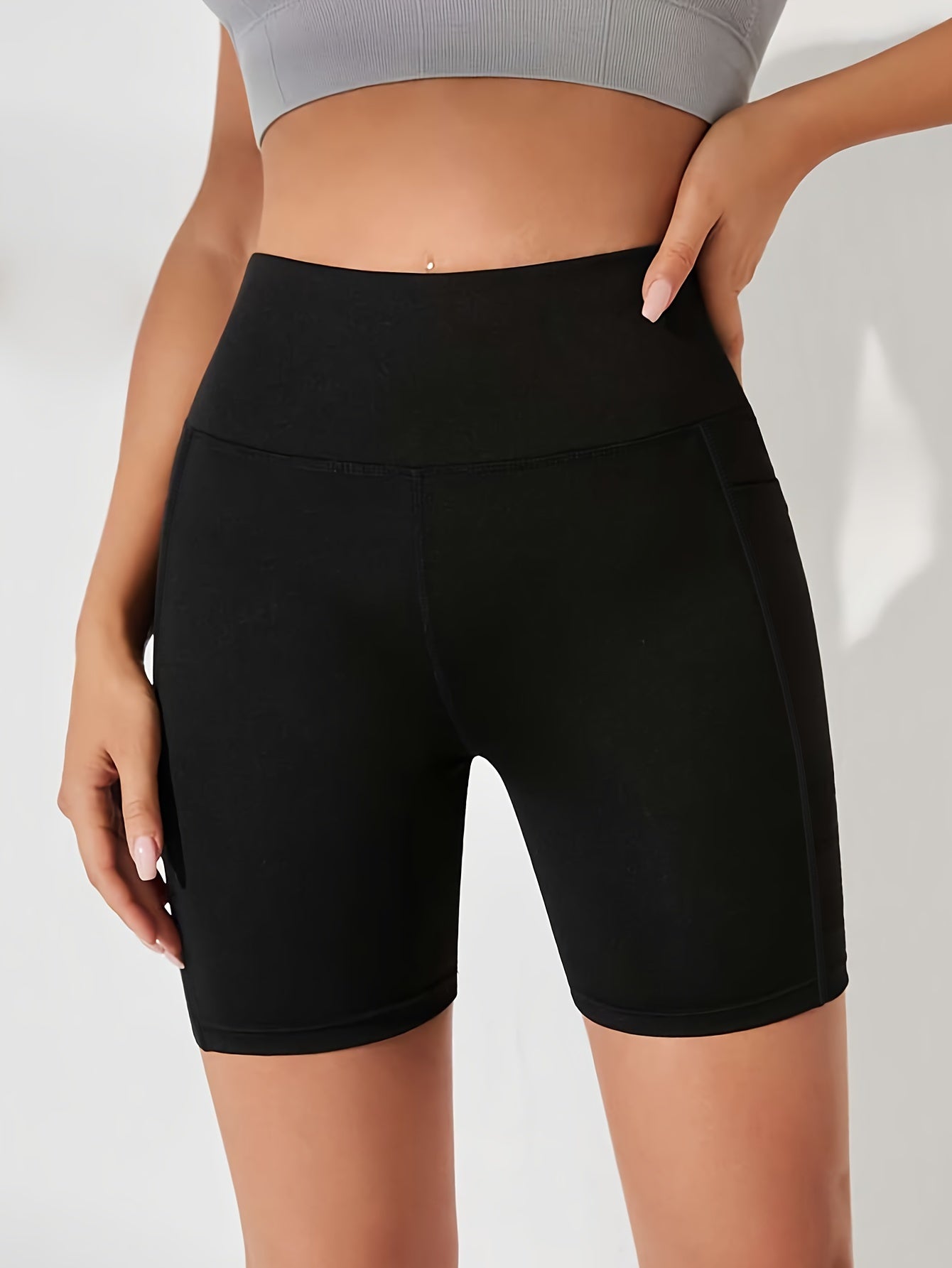 Шорты для велоспорта с высокой талией, сетчатыми вставками и карманами для фитнеса и спорта