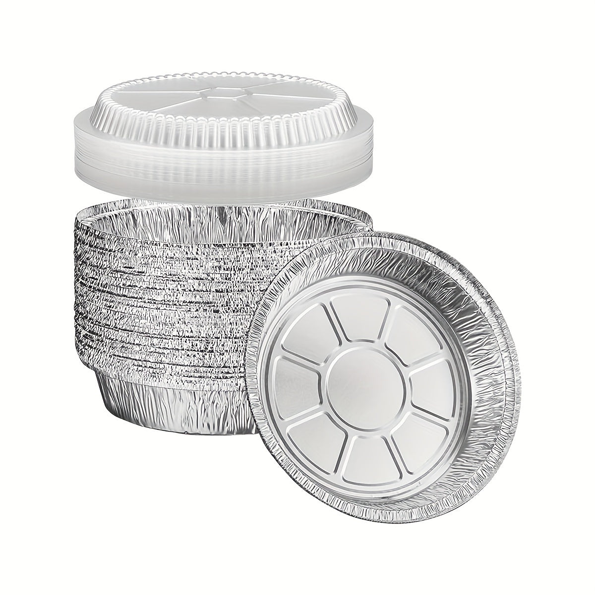 20 Pack Aluminum Foil Pans with Lids 22.86cm for Baking and Takeout