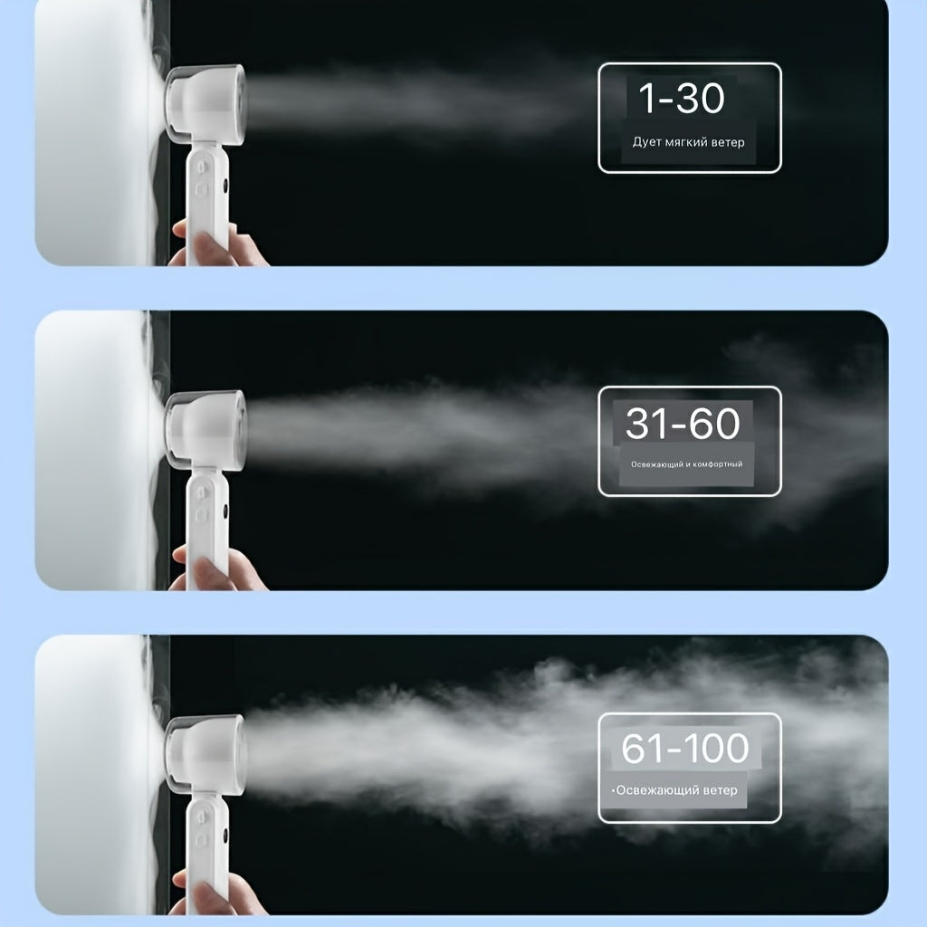 Portable USB Rechargeable Mini Fan with Neck Design, Ice-Cool Technology, Pink or Blue