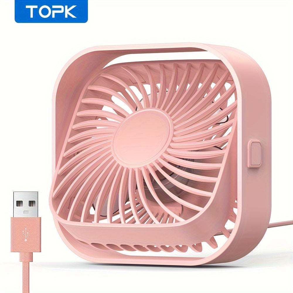 Mini USB Desk Fan Portable Quiet Table Fan with High Airflow for Bedroom RV Ventilation