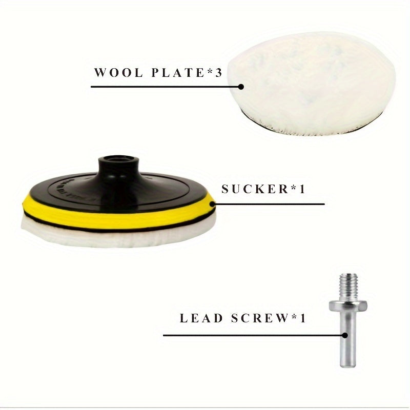 Set of 5 Car Polishing Buffing Wheel Pads for Auto Paint Care Useful for Drills
