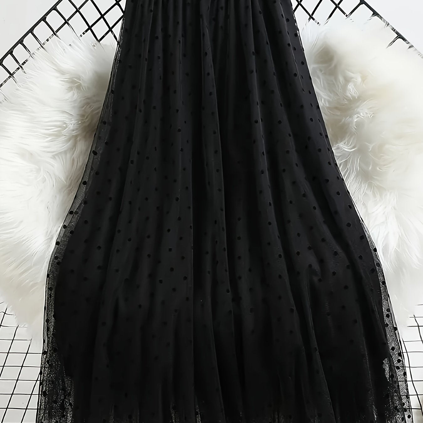 Plus Size Mesh Polka Dot Skirt Half Skirt Vacation Elegant Comfortable