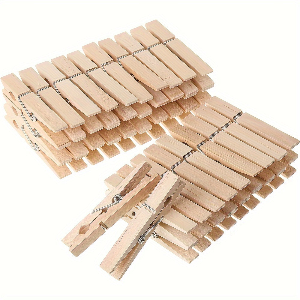 40 Pack Wooden Clothespins Natural Wood Craft Clips for Classroom Displays