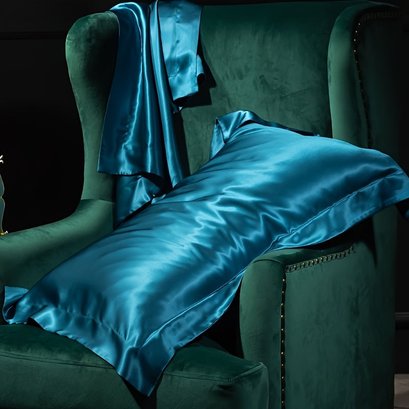 Set of 2 Mulberry Silk Pillowcases 25 Momme Satin Weave Hypoallergenic Solid Color