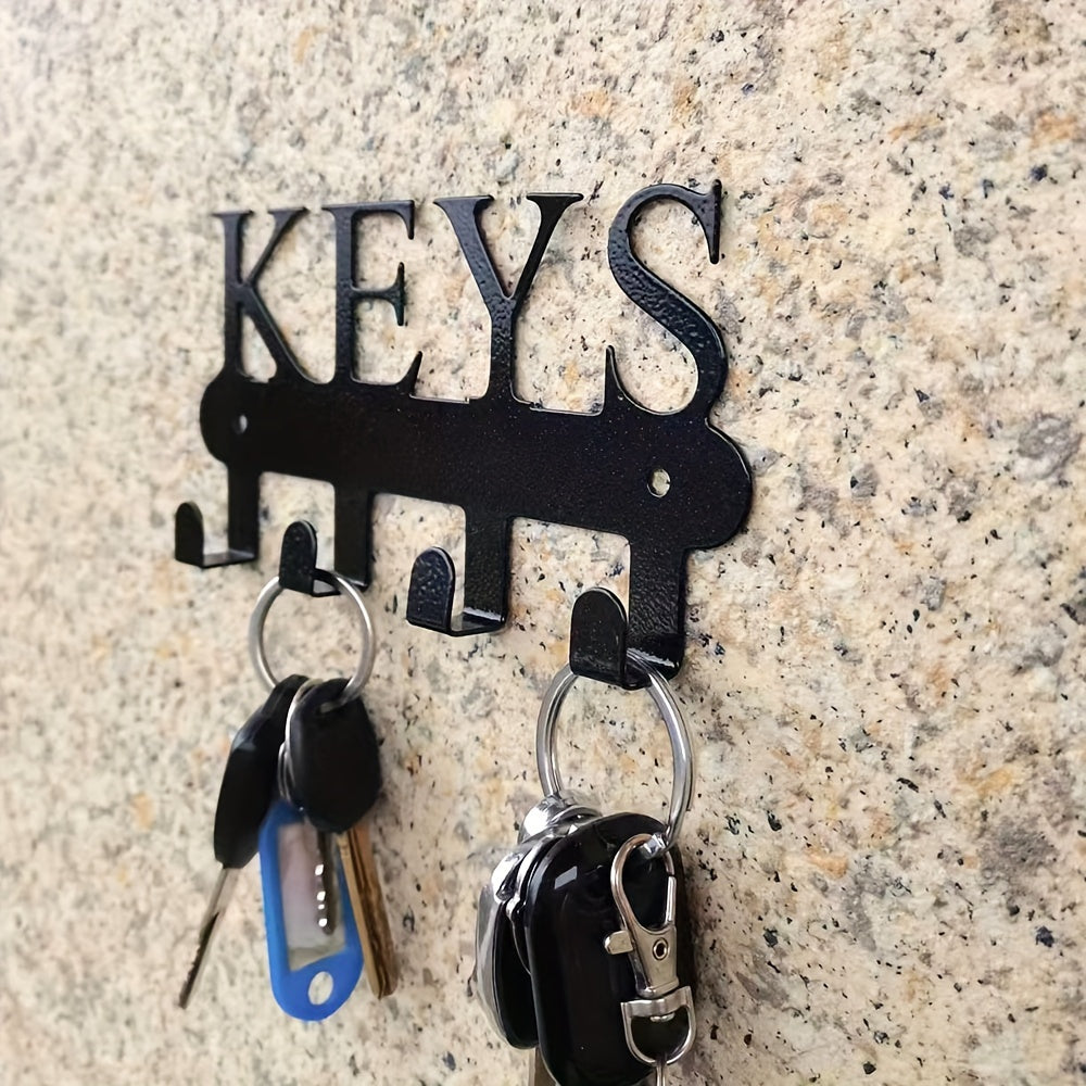 Metal Key Hook Wall Mount Rust-Proof Powder-Coated Durable for Keys Clothes Hats