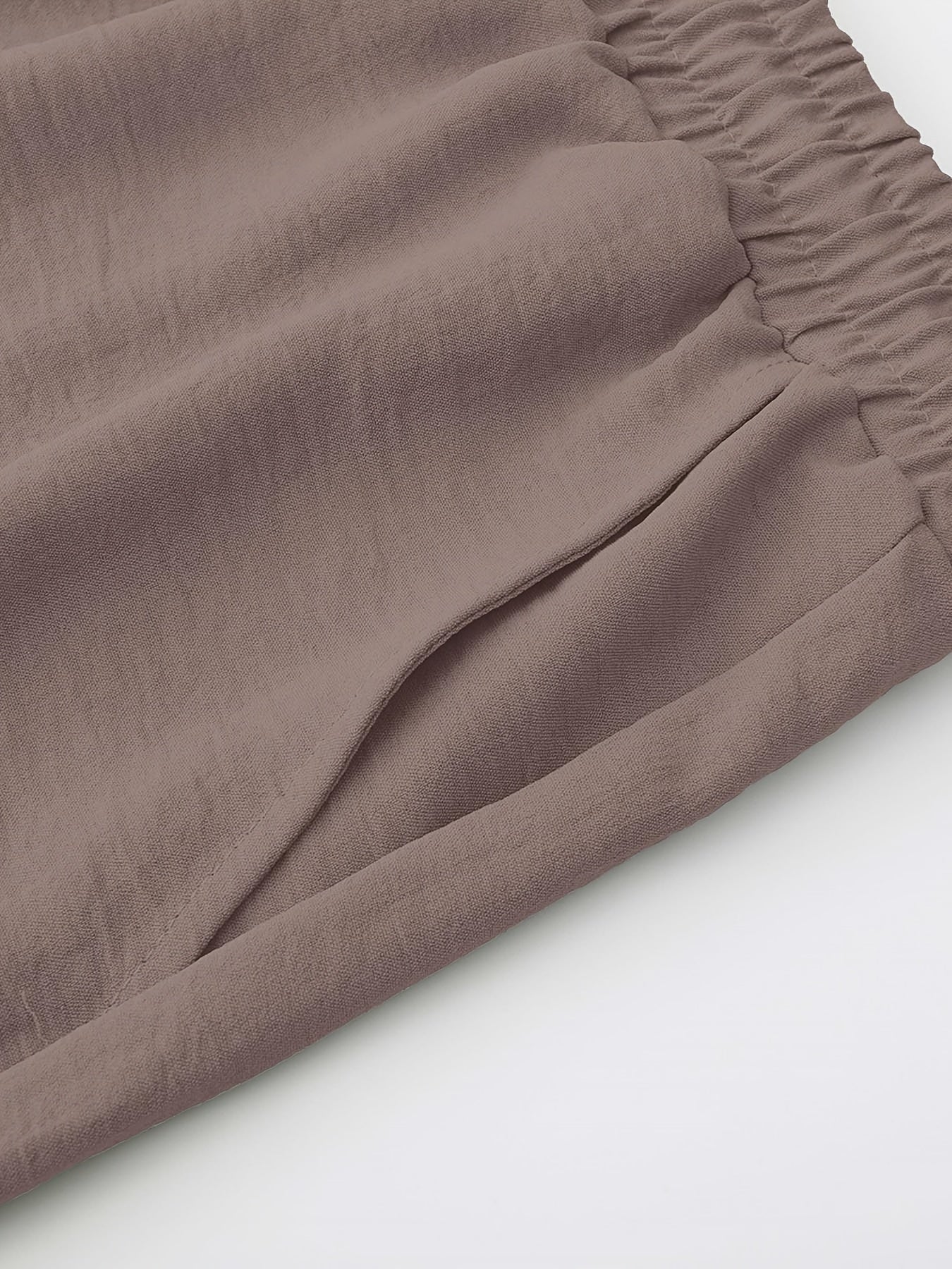 Conjunto de camisa de botones con cuello band y pantalones con cordón de talla grande para hombres, ideal para deportes y ocio