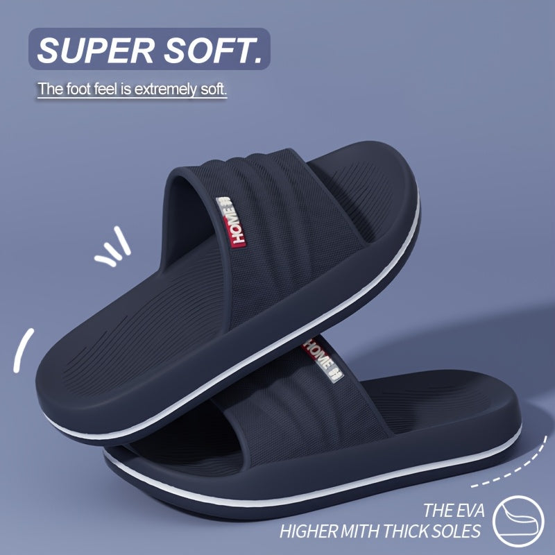 Zapatillas de interior para hombre con suela gruesa de EVA, antideslizantes, antimanchas, casuales, minimalistas, para todas las estaciones