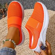 Women's Mesh Slip-On Sneakers White Black Casual Beach Summer Shoes